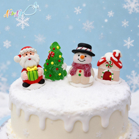 Decoración Comestible 3D de Azúcar para Pastel con Temática Navideña: Papá Noel, Árbol, Muñeco de Nieve, Caramelos de Gelatina Hechos a Mano, Venta al por Mayor Personalizada