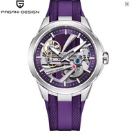 Reloj PAGANI DESIGN para Hombre, de Acero Inoxidable, Mecánico Automático, con Esfera de Esqueleto, Cristal de Zafiro, Resistente al Agua, Deportivo y Elegante