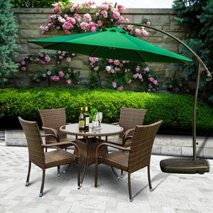 Outdoor Courtyard Umbrella 3M Banana Shape Manual Tilt Garden Patio Use Wine Red Iron Ribs - Product Image 5