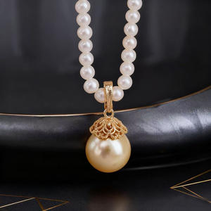 Accessoires en perles DIY, support de pendentif en argent S925 avec support vide, boucle de pendentif en or et argent, perles rondes de 10 à 12 mm - Product Image 1