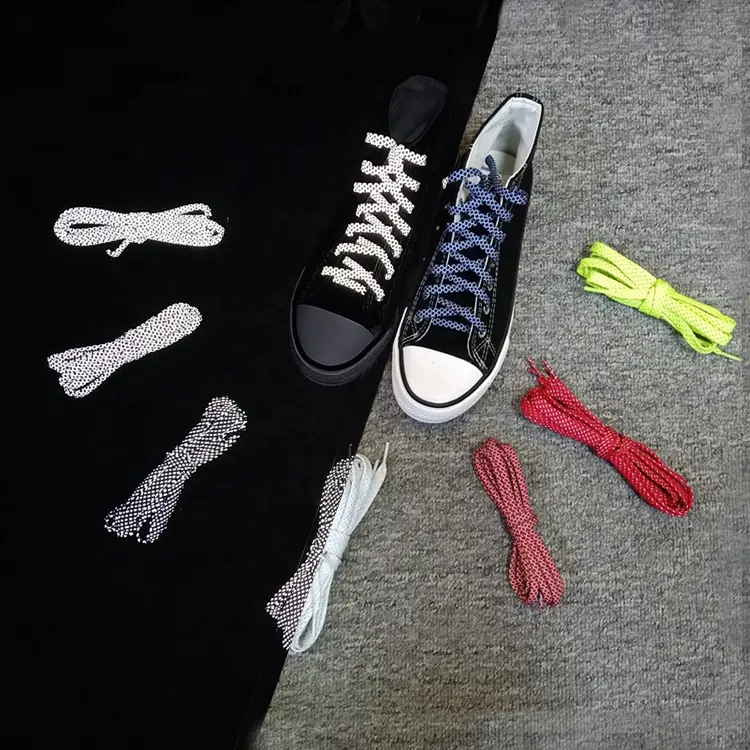 Custom Flat Round Reflective Shoe laces Shoelaces