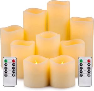 Wedding Ramadan Diwali Halloween Home Decoration Eco-Friendly Flameless Candles 4"-9" Battery Operated Remote Control <b>Timer</b> Real - Product Image 1