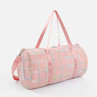 Petit sac de voyage pour enfants de nuit pour filles mignon sac de danse à carreaux bleu pour tout-petits sac de sport pour fin de semaine