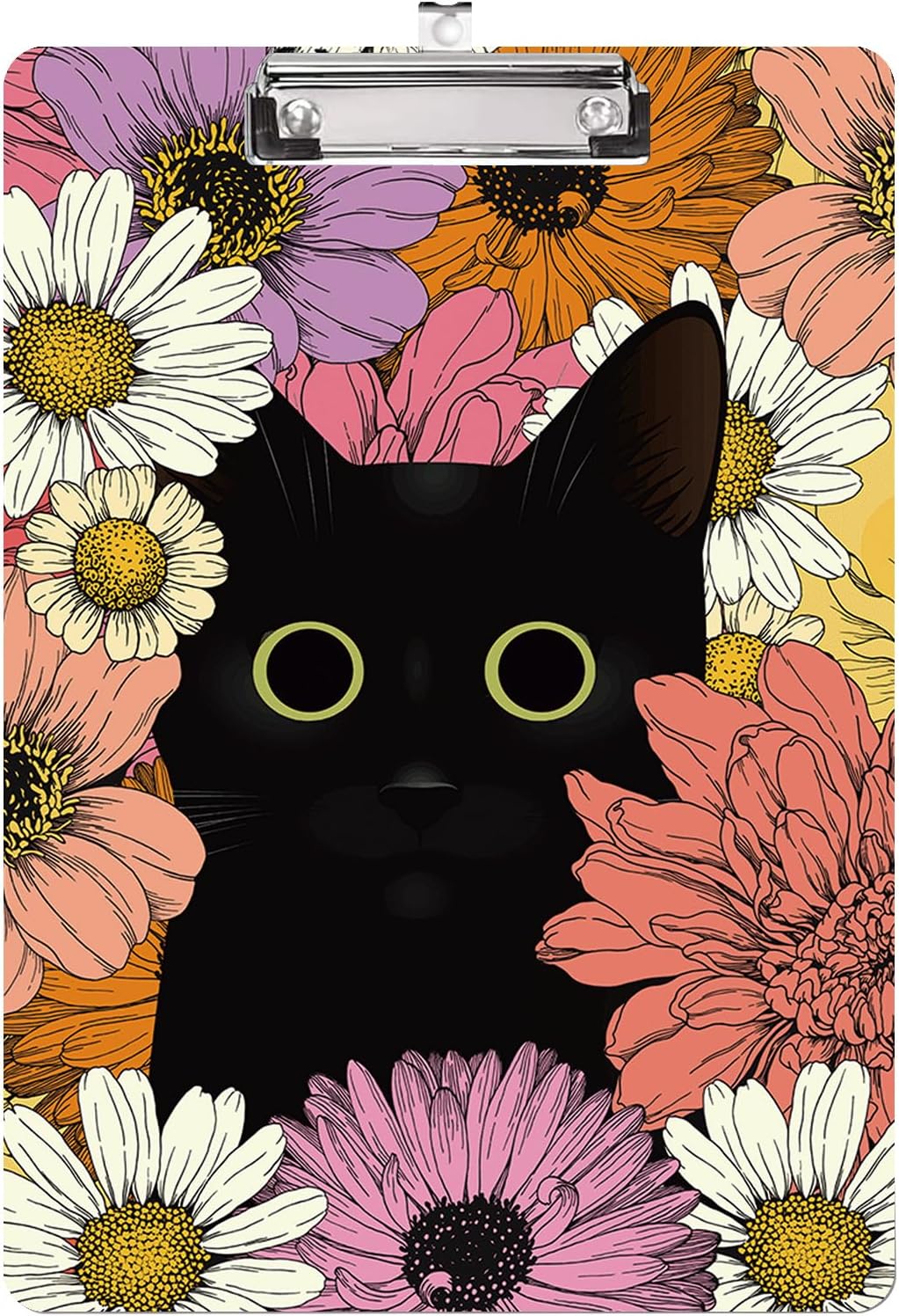 multicolored Cute black cat flower floral