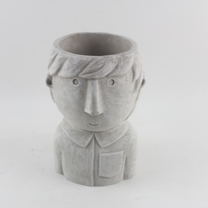 Pot de fleurs moderne en ciment, design visage de fille, pour intérieur et extérieur, statue décorative pour la maison - Product Image 3