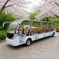 Bus électrique touristique populaire à deux places, blanc, 14 places, pour usine et aéroport, mini-bus électrique panoramique