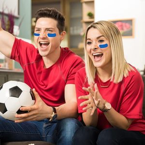 Pegatinas deportivas para ojos, rectangulares, autoadhesivas de BOPP, decoración divertida para juegos y eventos de equipo - Product Image 2