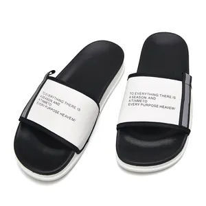 Sandálias de eva de pvc personalizadas, chinelos de eva com nome online para homens, sandálias deslizantes de verão