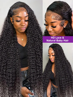 Wig Rambut Asli Vietnam HD Lace Frontal dengan Kutikula Tertata Rapi, Model Water Deep Curly Wave 13X4 13X6 HD Lace Front Wig