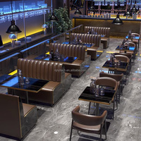 Ledersofa Stuhl Steinplattentisch Gewerbliche Haushalts-Kombinationsgarnitur Maßgefertigt Retro Industriestil Bar, Restaurant