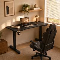 Bureau debout électrique moderne, bureau de travail motorisé réglable, mobilier intelligent, table électrique