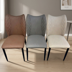 Silla Moderna de Piel Sintética para Sala de Estar, Respaldo Acolchado, Patas de Metal, Diseño Contemporáneo, Muebles para el Hogar - Product Image 4