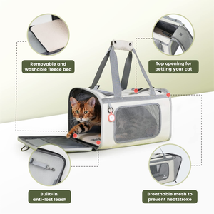 Sac à dos portable pour chat pour les voyages, sac souple pour animaux de compagnie pour les voyages en avion, extensible pour les voyages en avion, sac respirant pour chien pour les trajets en voiture - Product Image 3