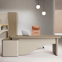 Bureau d'ordinateur de luxe en bois massif peu encombrant en forme de L avec tiroirs de rangement et bordure en PVC pour