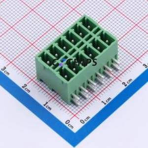 DB2ERHB-3.81-2*6P-GN Plug-in Terminal Block Bent Lead Through Hole,P=3.81mm Board-to-Board / Socket - Closed 2x6P 3.81mm Green - Product Image 1