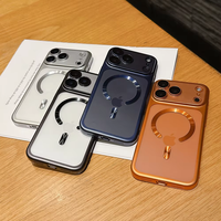 Funda Magnética Mate Esmerilada de Lujo para Teléfono con Carga Inalámbrica, Compatible con 18/17/16/15/14/13 Pro Max, Antigolpes, Transparente y Protectora