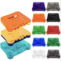 Kit Casing Pengganti N64 Transparan Merah, Casing Konsol Lengkap dengan Obeng dan Kotak Warna