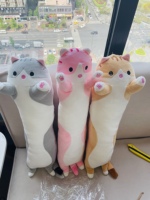 Oreiller en peluche doux RTS, grand format, chat câlin, dessin animé, chat long, pattes de chaton, compagnon de sommeil, coussin de soutien, animal en peluche