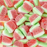Bonbons gélifiés en forme de pastèque, saveur fruitée assortie, doux et moelleux, très demandés