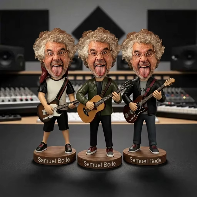Rock Singer Guitarist Bobblehead Resin Bobble Head Figure Custom Made Music Artist Shake Head Doll for Souvenir Desk Decoration