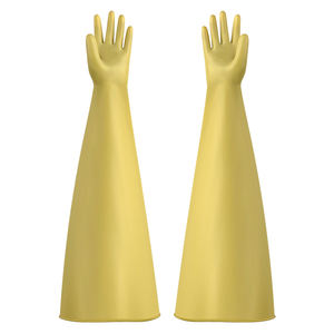 قفازات أمان من اللاتكس مقاس 8 بوصات مع ذراع طويل سميك مع صندوق عمل أصفر مقاوم للقطع - Product Image 1