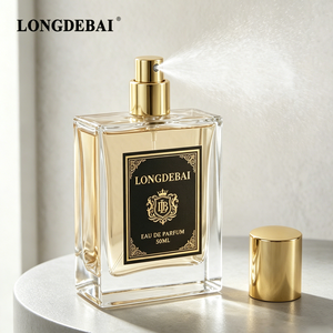 Flacon de parfum personnalisé style <span class=keywords><strong>Victor</strong></span>, certifié, 30ml 50ml 100ml, flacon de parfum vide carré transparent en verre avec bouchon - Product Image 3