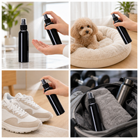 Flacon pulvérisateur à fine brume en PET noir de 120 ml, portable, pour désinfectant à l'alcool, désodorisant pour animaux de compagnie, vaporisateur pour chaussures, avec bouchon transparent, OEM
