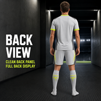 Conjunto de Camiseta y Pantalones Cortos de Fútbol Personalizados para Hombre, Cuello en V, Secado Rápido, Estampado Geométrico, para Partidos de Fútbol, OEM, ODM, Suministro al por Mayor