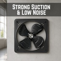 Ventilateur d'évacuation carré en métal à 4 pales, 10 pouces, ventilateur de ventilation industriel pour atelier, entrepôt