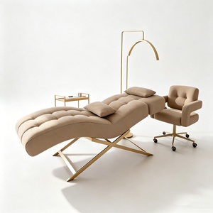 Cama de masaje de pestañas de lujo en forma de S, cama curva para extensiones de pestañas, silla de salón para esteticista - Product Image 1