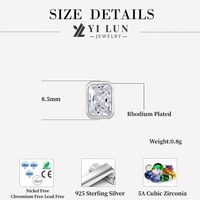 Pendentif de luxe en argent sterling 925 plaqué rhodium avec pierre en zircon taille baguette pour femmes, bijoux de mode en gros