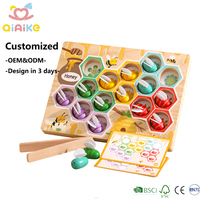 Nouveauté : Jeu d'assemblage Abeille et Ruche, Jouet Montessori en Bois pour la Motricité Fine, Puzzle de Tri des Couleurs, Cadeau Éducatif pour Enfants