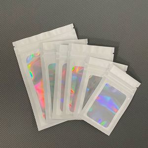 Custom Logo <b>Small</b> Resealable Holographic Bopp Packaging Zip <b>Lock</b> Transparent Plastic Bag With Logo Zipper for Packaging - Product Image 3