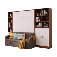 Papier-peint mural rétractable populaire, lit pliant avec bureau Horizontal, Queen