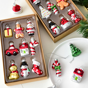 Joyeux Noël : Ornements de Noël en vitrail, pendentifs Père Noël et Bonhomme de neige, décorations modernes à suspendre - Product Image 4