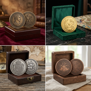 Pièce de monnaie en métal personnalisée avec logo, frappée à l'ancienne, plaquée style antique, souvenir artisanal, vente en gros - Product Image 1