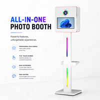 Photomaton compact tout-en-un avec écran tactile de 15,6 pouces, impression instantanée, GIF, boomerang, lumière RGB pour les mariages, les fêtes et les événements