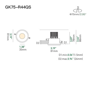 XRZLux <span class=keywords><strong>15W</strong></span> COB <span class=keywords><strong>LED</strong></span> dimmerabile <span class=keywords><strong>Downlight</strong></span> da incasso IP44 per interni commerciali faretto da soffitto con Design antiriflesso in stile moderno - Product Image 5