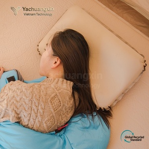 Portable <b>Inflatable</b> Sponge Material Camping Travel Pillow with Storage Bag Beige All Seasons Use - Product Image 4
