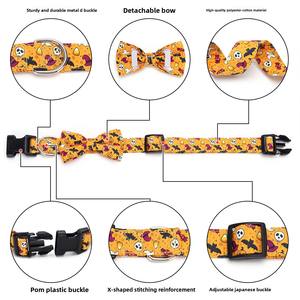 Collier réglable pour animaux de compagnie d'Halloween pour chiens Conception de chauve-souris citrouille à dégagement rapide Sécurité réfléchissante pour accessoires de déguisement de cosplay Cloche - Product Image 6