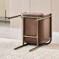 Chaise de restaurant en cuir PU souple au design moderne orange, pour l'extérieur, l'hôtel, le salon, la villa, l'école, l'hôpital, l'appartement