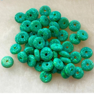 Perles d'opale de laboratoire de forme ronde 8X8X3MM avec trous - Product Image 2