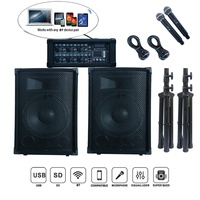 Sistema de Altavoces PA Portátil de 1000W con 2 Subwoofers de 12 Pulgadas, BT, TWS, Karaoke, Mezclador de 6 Canales, Micrófono Inalámbrico, Madera, OEM, AC 250W
