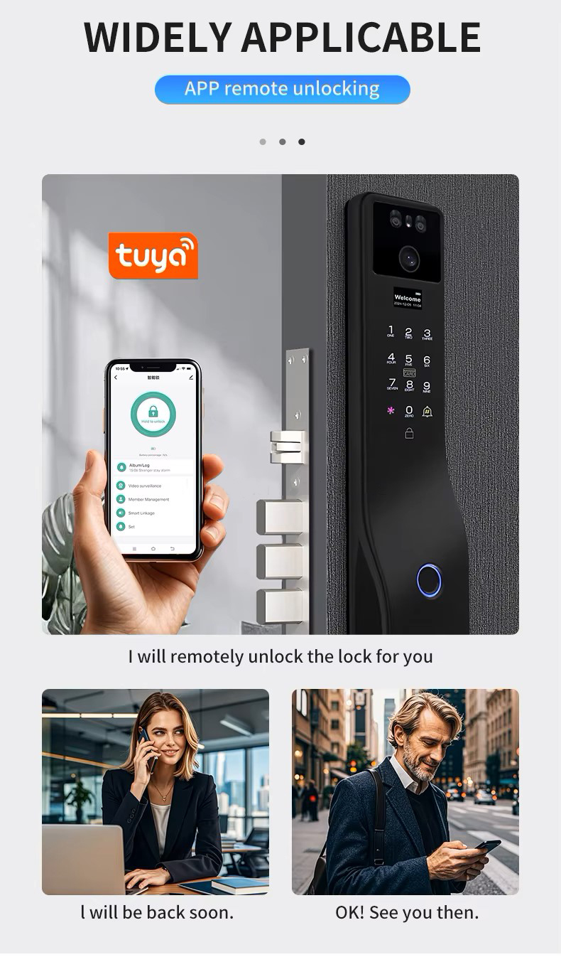 TYSH Ai Tuya Automatic Biometric Lock Rfid Ic Cardf Wifi App Combination 3d Face Palm Fingerprint Camera Smart Door Locks · image 2