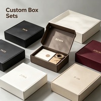 Coffret Cadeau de Bijoux Personnalisé en Matériaux Recyclés Écologiques Rigides Magnétiques, Fait Main, Impression Quadricolore, Emballage de Luxe, Merci