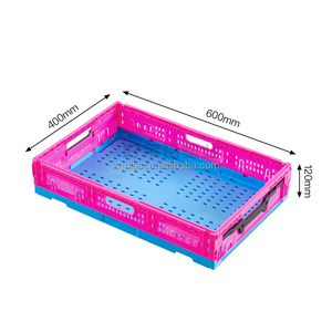 Contenitore Pieghevole in PP per Alimenti, Casse Impilabili Ventilate con Rete per Trasporto di Verdura e Frutta in Magazzino - Product Image 6