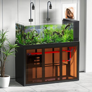 Industriële Stijl Open Zicht Aquascape <span class=keywords><strong>Aquarium</strong></span> Kant Overloop Sump Filter Tank Onderhoudsarm Rivierbeek Ecosysteem Voor Vissen - Product Image 4
