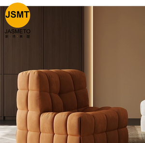 Sillón de Tela Minimalista en Forma de Cubo, Resistente a las Manchas, Fácil de Cuidar, Asiento Individual Moderno para Sala de Estar/Dormitorio - Product Image 6