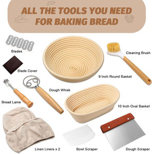 Cesta de Fermentación para Pan Banneton, Suministros para Hornear Pan de Masa Madre, Kit Completo para Pan de Masa Madre - Product Image 5