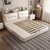 Lit de rangement moderne pour adolescents, ensemble de chambre à coucher de luxe au design contemporain avec rangement